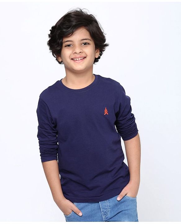 Pine Kids Full Sleeves Cotton Tshirt Pack of 2 - Multicolour