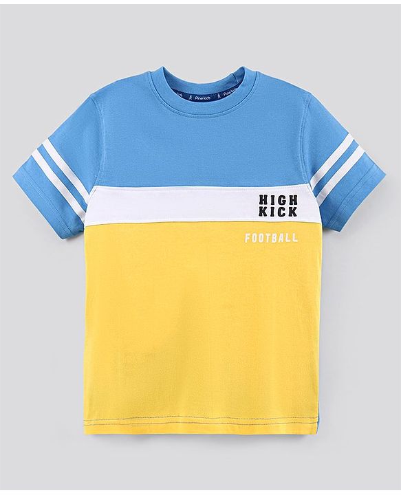 Pine Kids Half Sleeves Biowashed T-Shirt Text Print - Multicolor