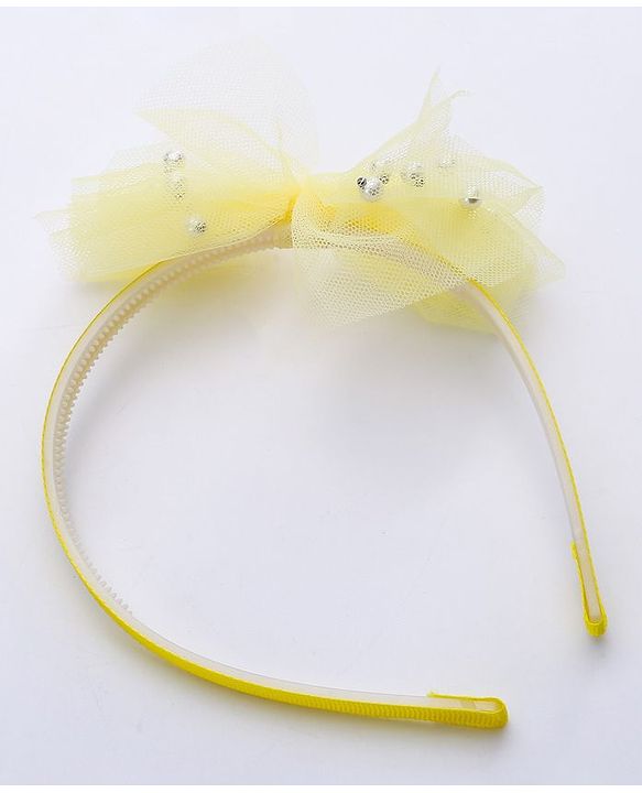 Babyhug Free Size Bow Flower Applique Hair Accessories Set of 3 - Yellow