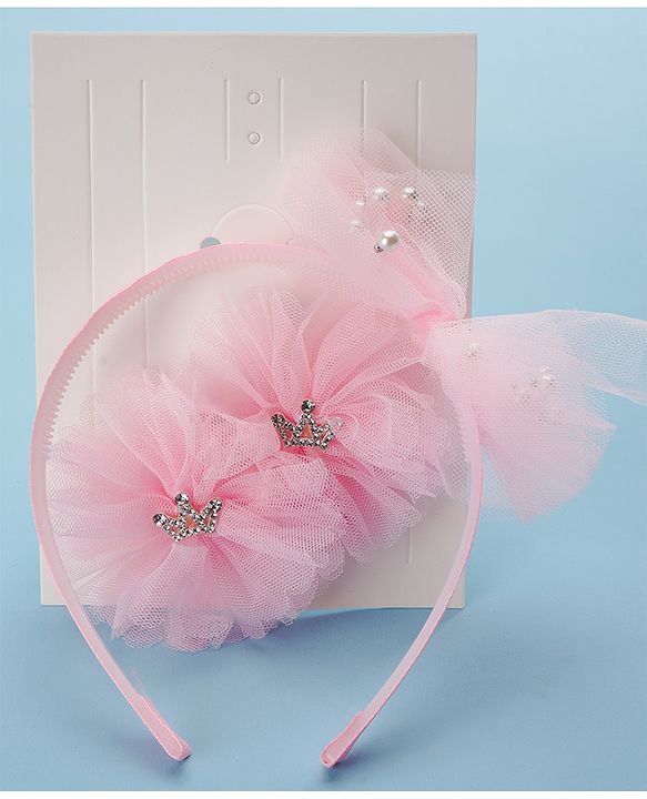 Babyhug Hair Accessories  Free Size Combo Pack Of 3 - Light Pink