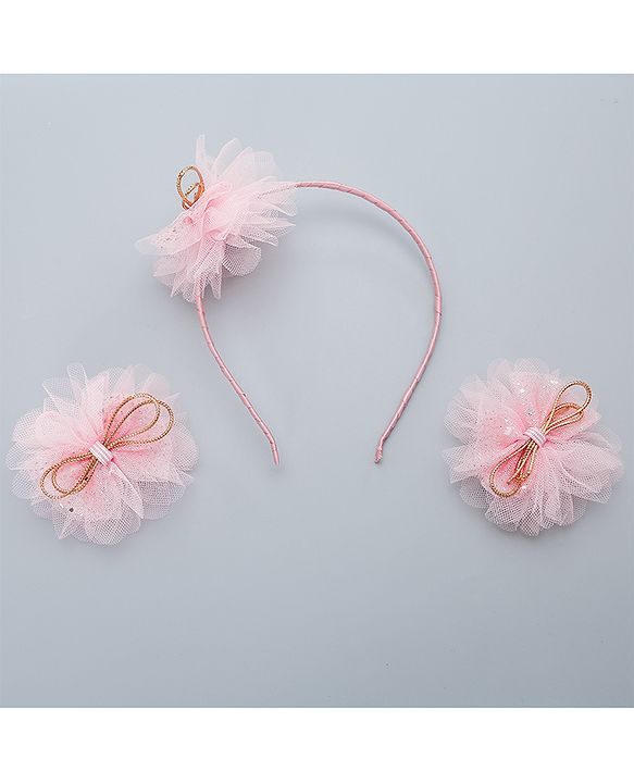 Pine Kids Hair Accessories  Free Size Combo Pack Of 5 - Peach