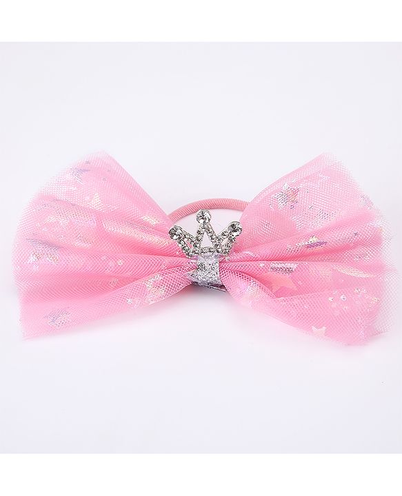 Pine Kids Free Size Hair Band and Rubber Bands Set of 5 - Pink