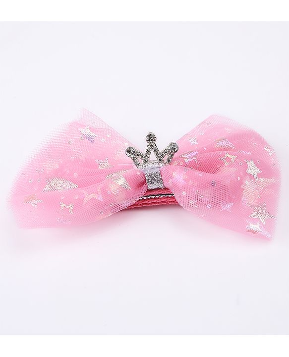 Pine Kids Free Size Hair Band and Rubber Bands Set of 5 - Pink