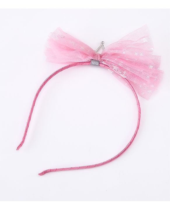 Pine Kids Free Size Hair Band and Rubber Bands Set of 5 - Pink