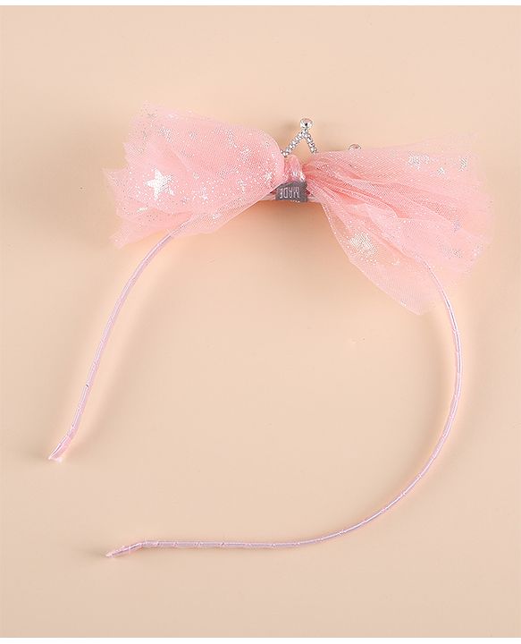 Pine Kids Free Size Hair Band and Rubber Bands Set of 5 - Peach