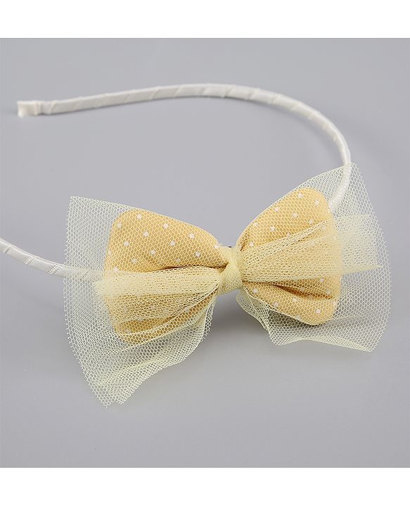 Pine Kids Free Size Hair Band and Rubber Bands Set of 5 - Yellow