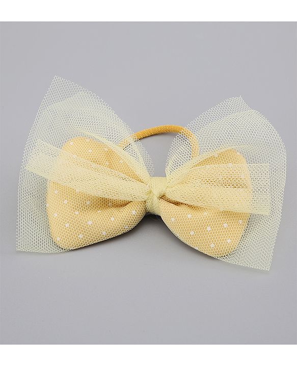 Pine Kids Free Size Hair Band and Rubber Bands Set of 5 - Yellow