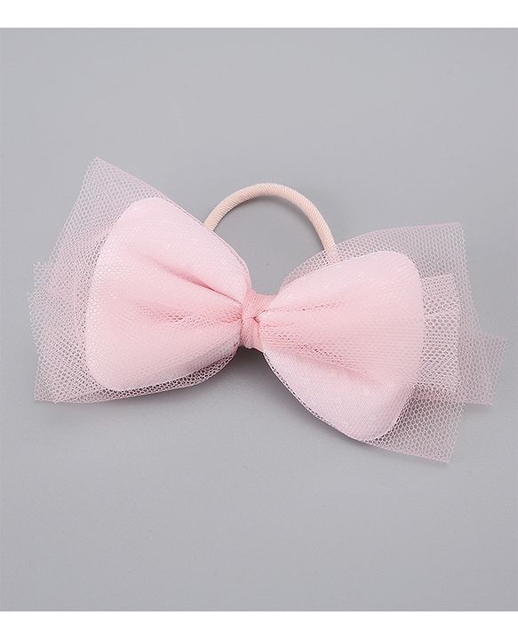Pine Kids Free Size Hair Band and Rubber Bands Set of 5 - Light Pink