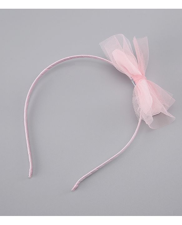 Pine Kids Free Size Hair Band and Rubber Bands Set of 5 - Light Pink