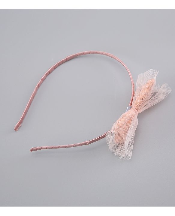 Pine Kids Free Size Hair Band and Rubber Bands Set of 5 - Peach