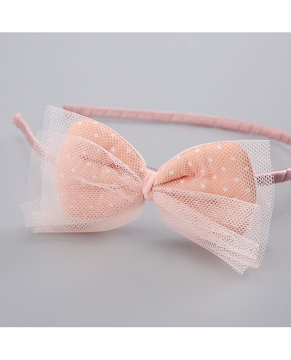 Pine Kids Free Size Hair Band and Rubber Bands Set of 5 - Peach