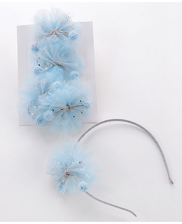 Babyhug Hair Accessories Combo Pack of 5 - Blue