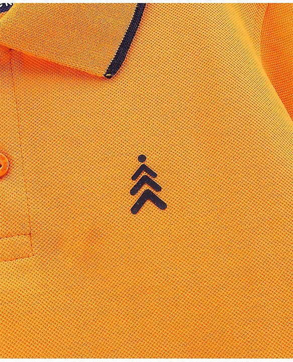 Pine Kids Half Sleeves Biowashed Solid Cotton Polo TShirt - Iceland Poppy Yellow