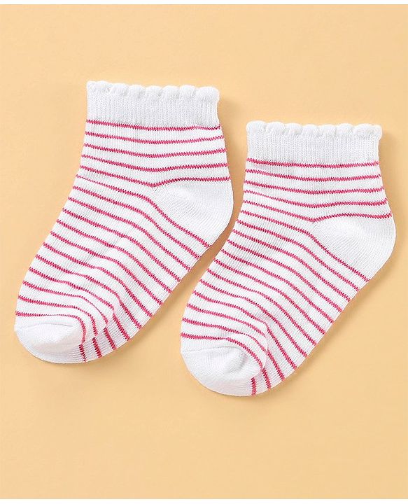 Cute Walk by Babyhug Anti Bacterial Ankle Length Socks Pack of 3 - White Grey