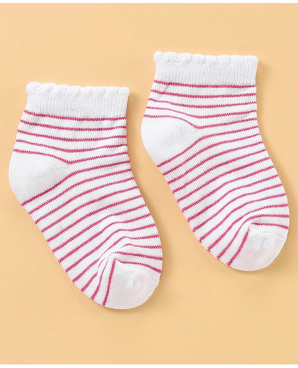 Cute Walk by Babyhug Anti Bacterial Ankle Length Socks Pack of 3 - White Grey