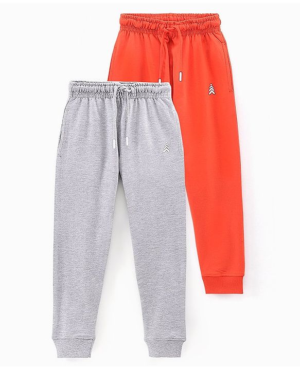 Pine Kids Biowash Full Length Lounge Pants Pack of 2 - Red Grey