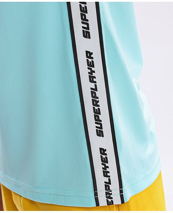Pine Active Half Sleeves Quick Dry T-shirt with HD Text Print - Yellow Blue