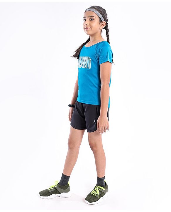 Pine Active Skin Friendly & Breathable Half Sleeves Tee HD Print - Blue