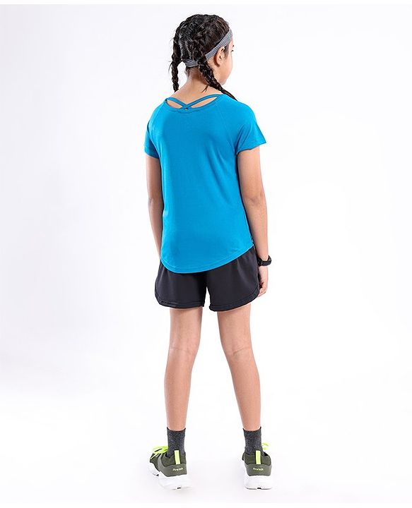 Pine Active Skin Friendly & Breathable Half Sleeves Tee HD Print - Blue