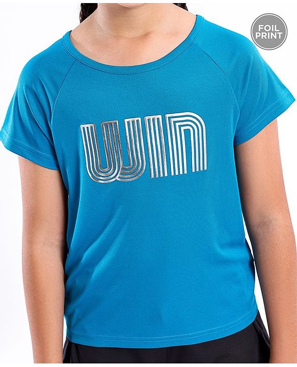 Pine Active Skin Friendly & Breathable Half Sleeves Tee HD Print - Blue