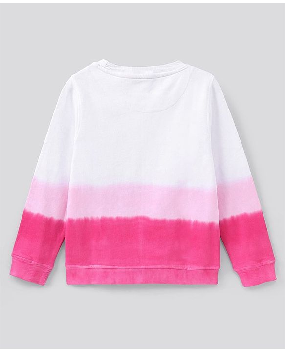 Pine Kids Full Sleeves Sweatshirt Happy Print - Pink