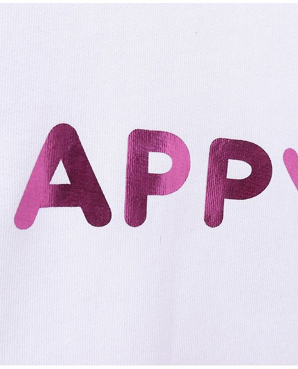 Pine Kids Full Sleeves Sweatshirt Happy Print - Pink