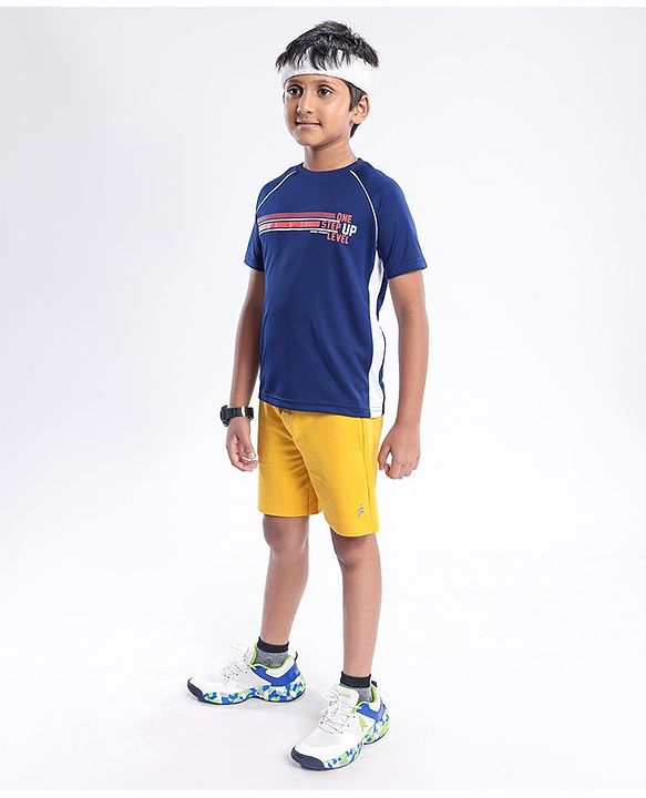 Pine Active Skin Friendly & Breathable Half Sleeves T-Shirt Text Print - Multicolor