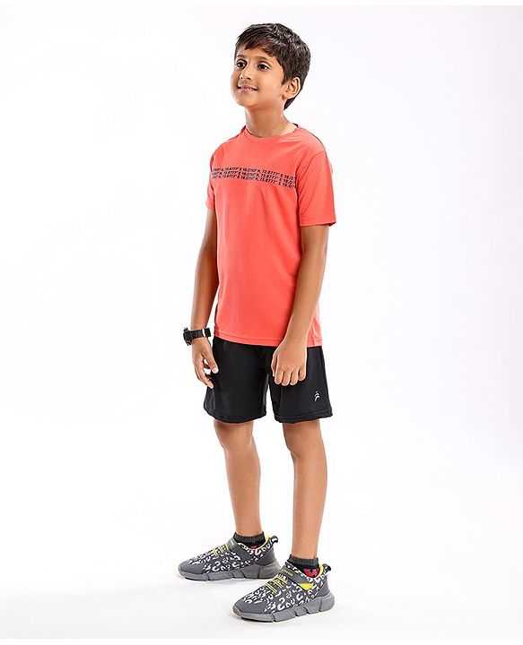 Pine Active Half Sleeves HD Print T-shirt - Red