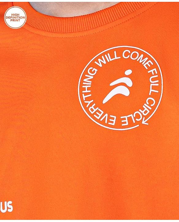 Pine Active Half Sleeves Quick Dry HD Print T-shirt - Orange