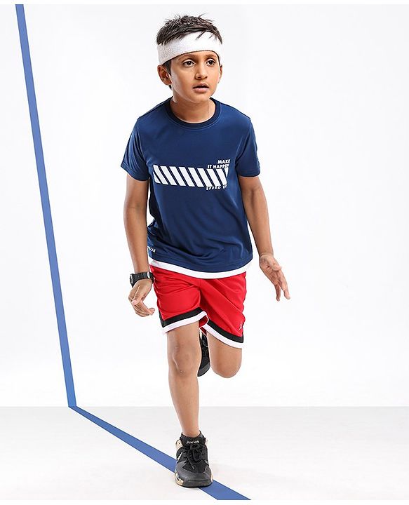 Pine Active Skin Friendly & Breathable Half Sleeves Sports Tee HD Print - Multicolor