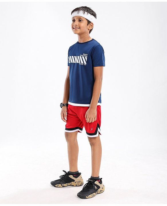 Pine Active Skin Friendly & Breathable Half Sleeves Sports Tee HD Print - Multicolor