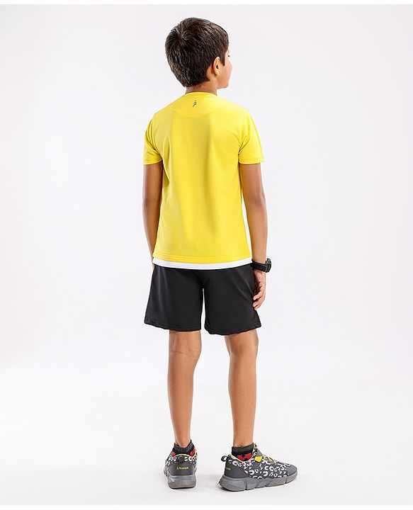 Pine Active  Skin Friendly & Breathable Half Sleeves T-shirt with HD Print - Yellow