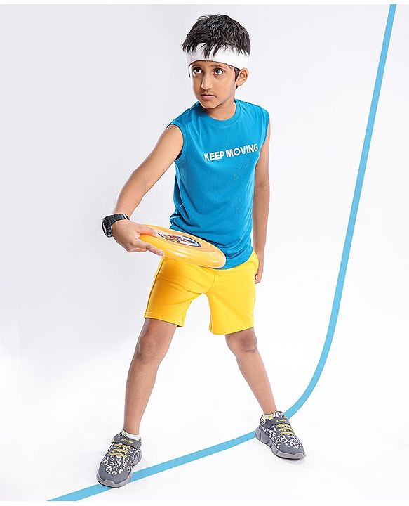 Pine Active Half Sleeves Text Print T Shirt - Blue