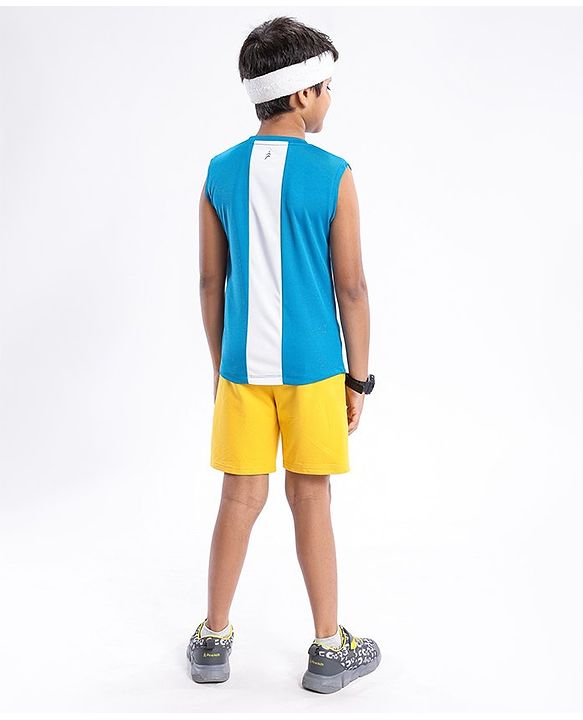 Pine Active Half Sleeves Text Print T Shirt - Blue