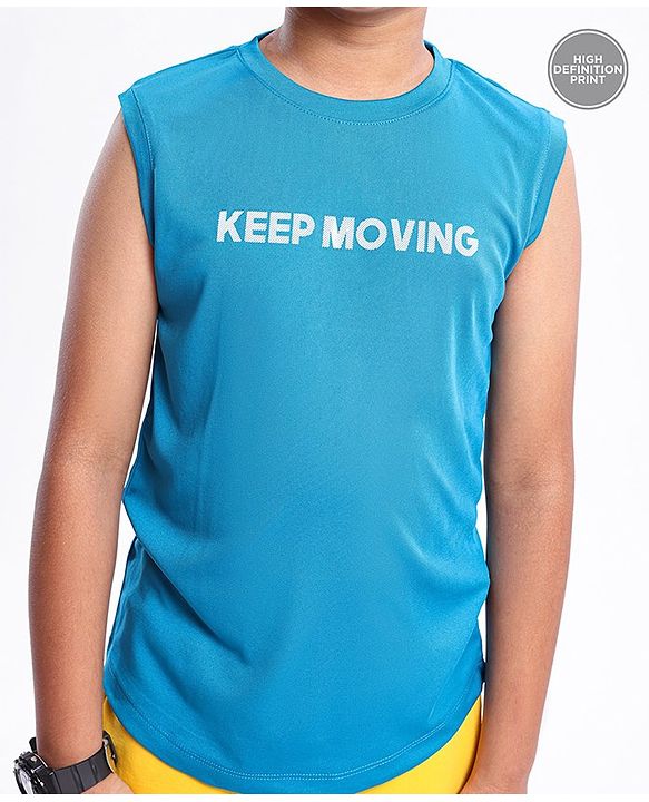 Pine Active Half Sleeves Text Print T Shirt - Blue