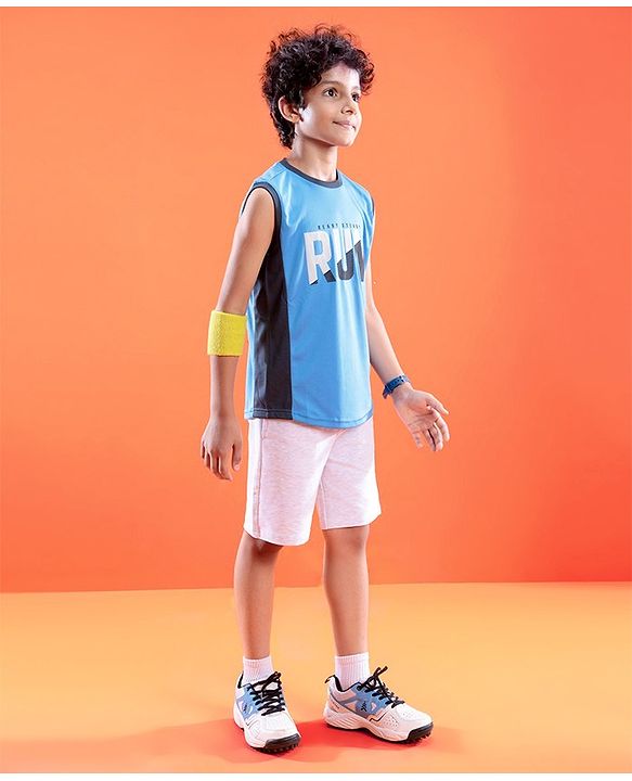 Pine Active Skin Friendly & Breathable Sleeveless Sportswear T-Shirt - Blue
