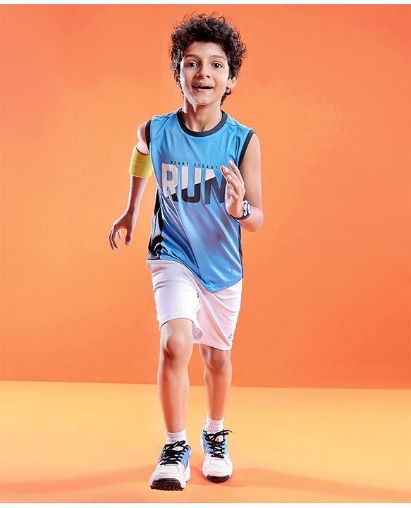 Pine Active Skin Friendly & Breathable Sleeveless Sportswear T-Shirt - Blue