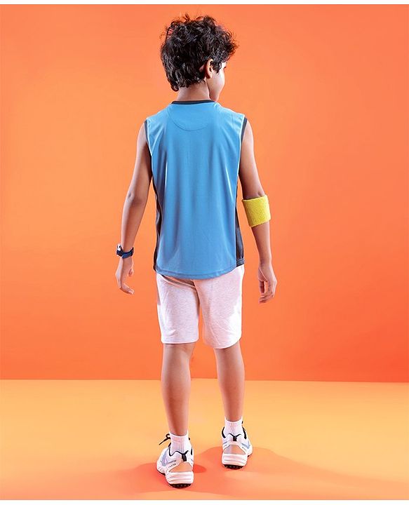 Pine Active Skin Friendly & Breathable Sleeveless Sportswear T-Shirt - Blue