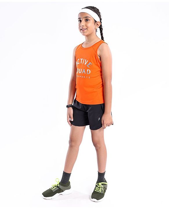 Pine Active Sleeveless Quick Dry T-shirt HD Print - Orange