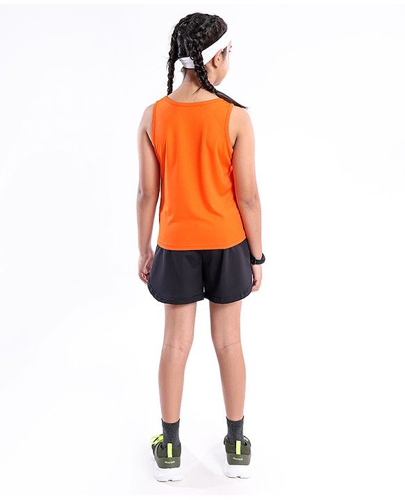 Pine Active Sleeveless Quick Dry T-shirt HD Print - Orange