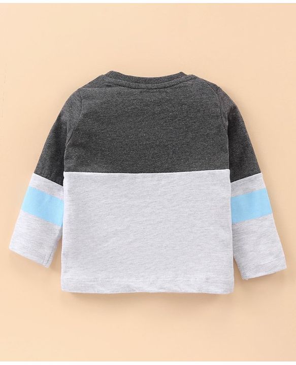 Babyhug Full Sleeves Night Suit Text Print - Grey
