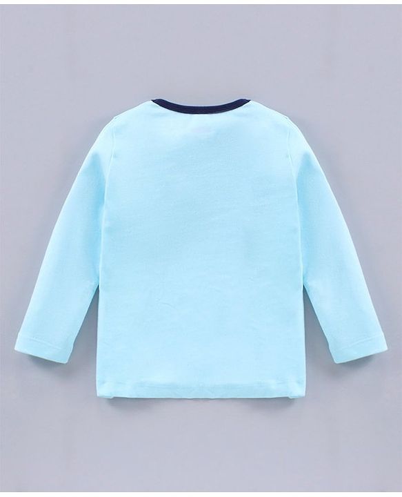 Babyhug Cotton Knit Full Sleeves Text Printed Night Suit - Blue