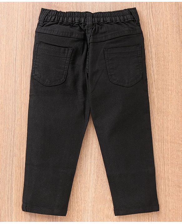 Babyhug Full Length Denim Washed Jeans - Black