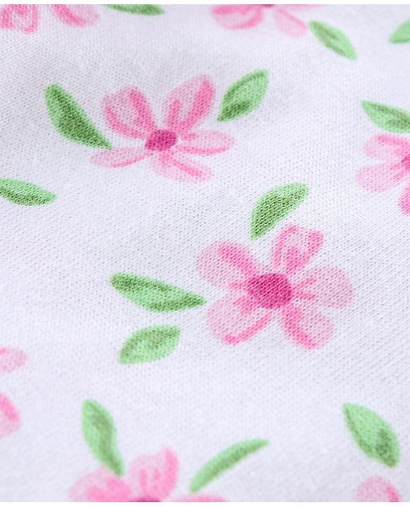 Babyhug Full Sleeves Night Suit Bunny Print - Light Pink White