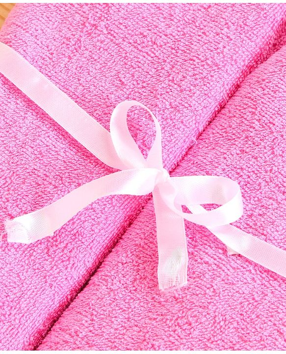 Babyhug Cotton Hooded Towel with 3D Ears - Pink