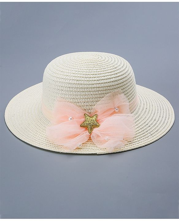 Pine Kids Straw HPine Kids Straw Hat With Bow - White White Free Size Girl