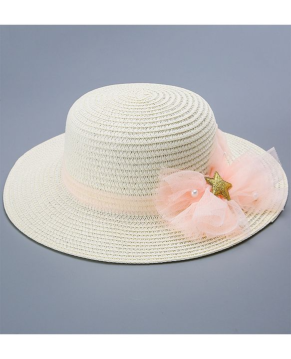 Pine Kids Straw HPine Kids Straw Hat With Bow - White White Free Size Girl