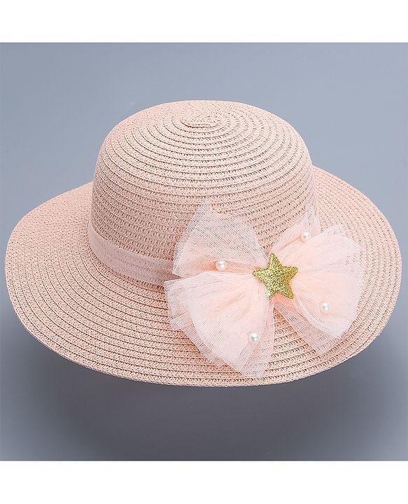 Pine Kids Straw Hat With Bow - Pink