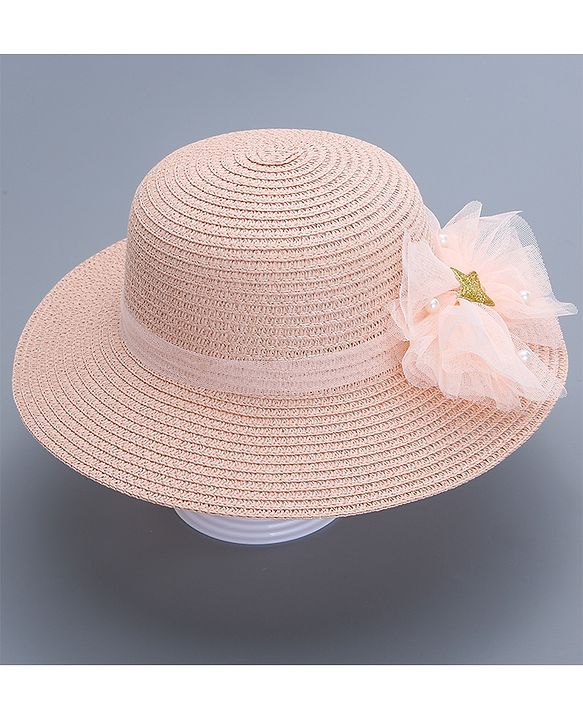 Pine Kids Straw Hat With Bow - Pink