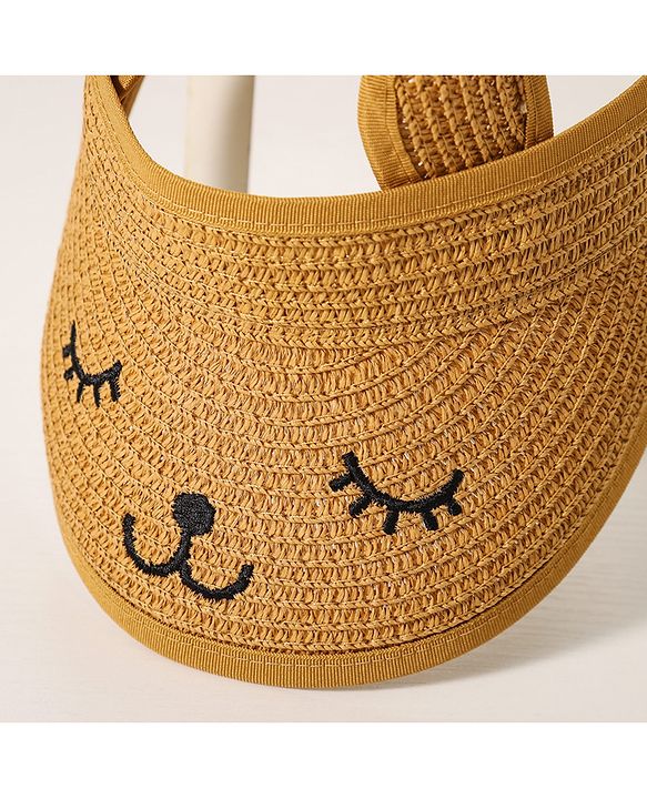 Babyhug Face Design Straw Hat - Brown